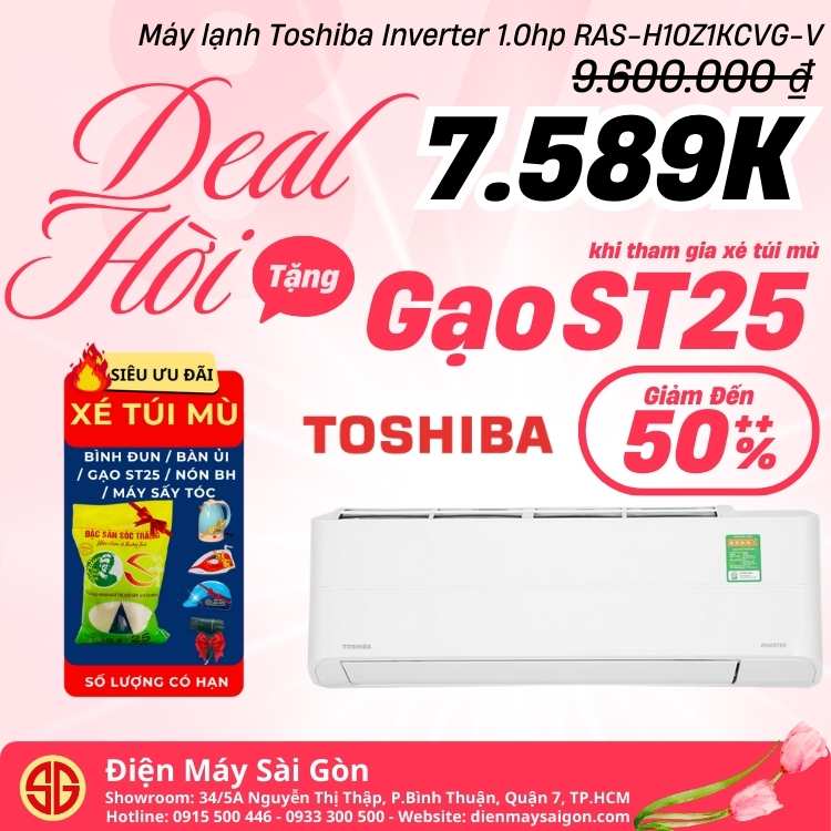 Máy lạnh Toshiba Inverter 1.0hp RAS-H10Z1KCVG-V